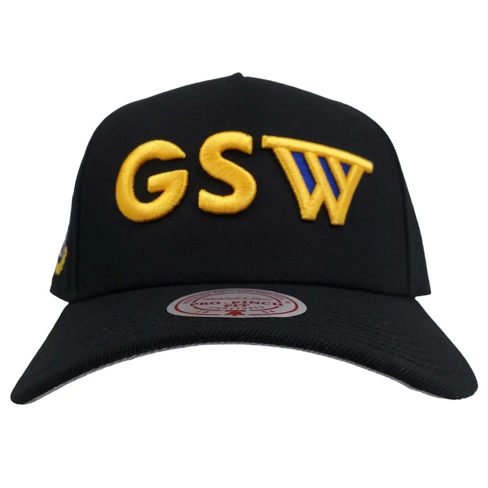 Golden State Warriors Mitchell & Ness NBA Pro Fit Snapback Hat Cap 3D Logo NWT